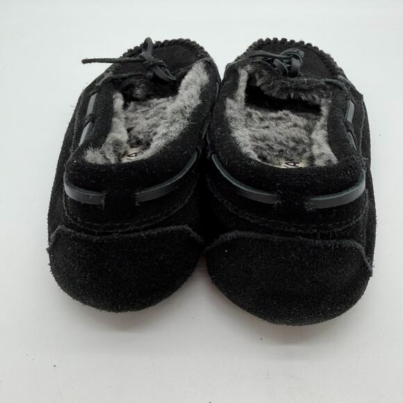 Minnetonka Women's Cally Moccasin Casual Cozy Black Suede Leather size 7 - Picture 4 of 6